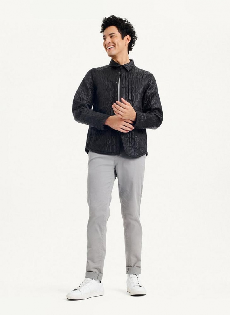 Black Men's DKNY Stitch Jacket Shirts | Australia-D1913