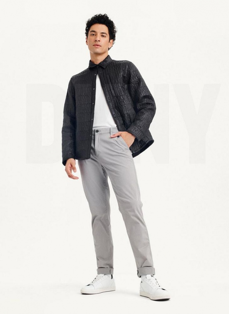 Black Men's DKNY Stitch Shirt Jackets | Australia-D0372