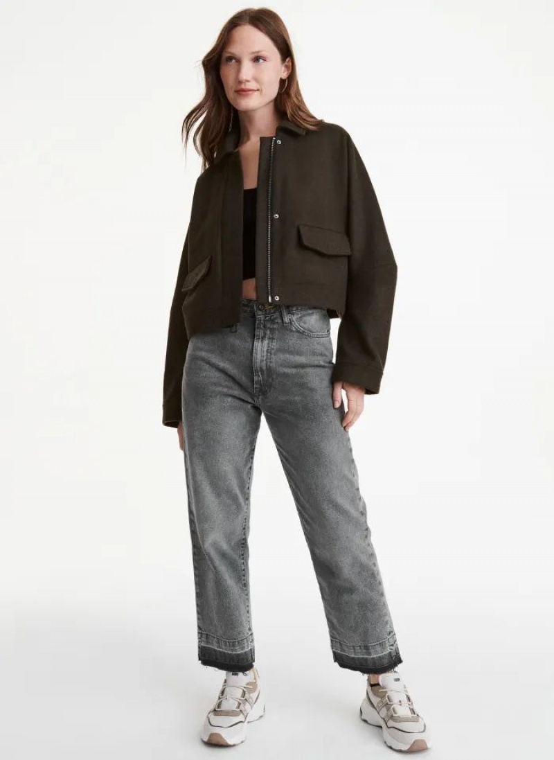 Black Women's DKNY 2 Pocket Jackets | Australia-D0807