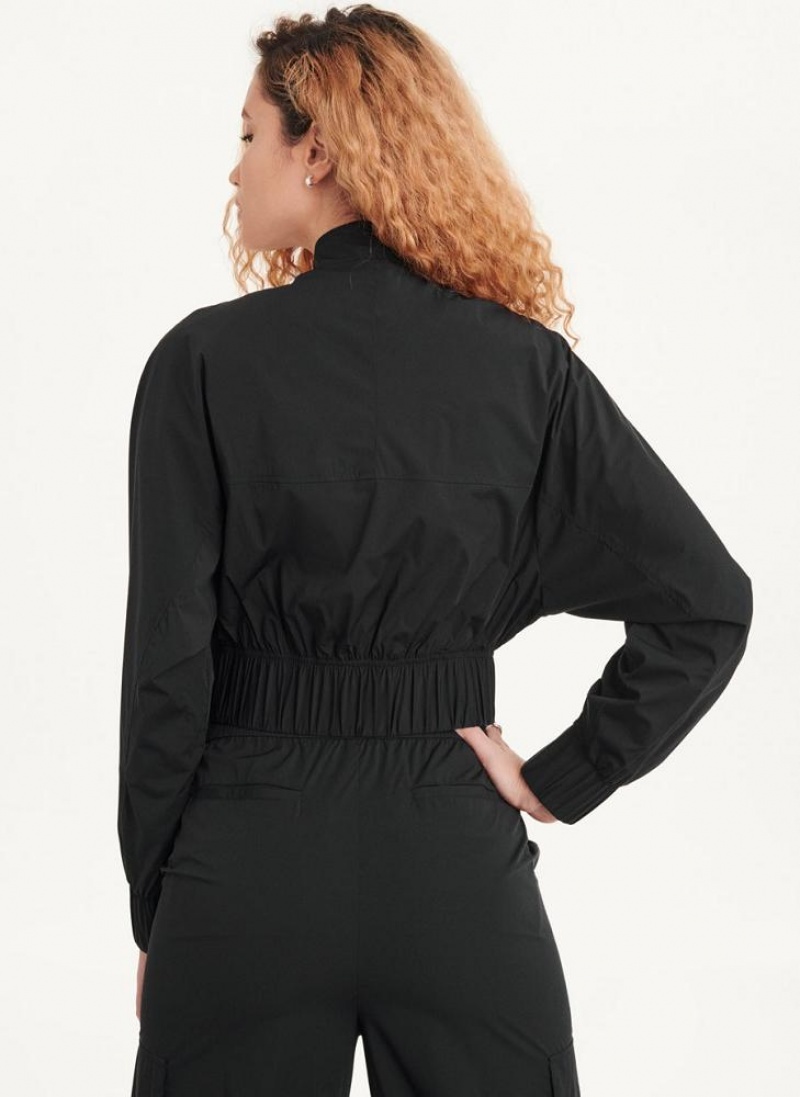 Black Women's DKNY Bomber Jacket Jumpsuits | Australia-D0728