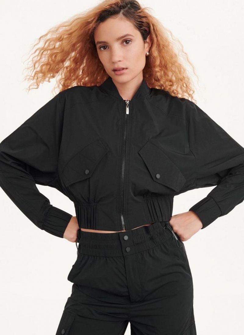Black Women\'s DKNY Bomber Jacket Jumpsuits | Australia-D0728