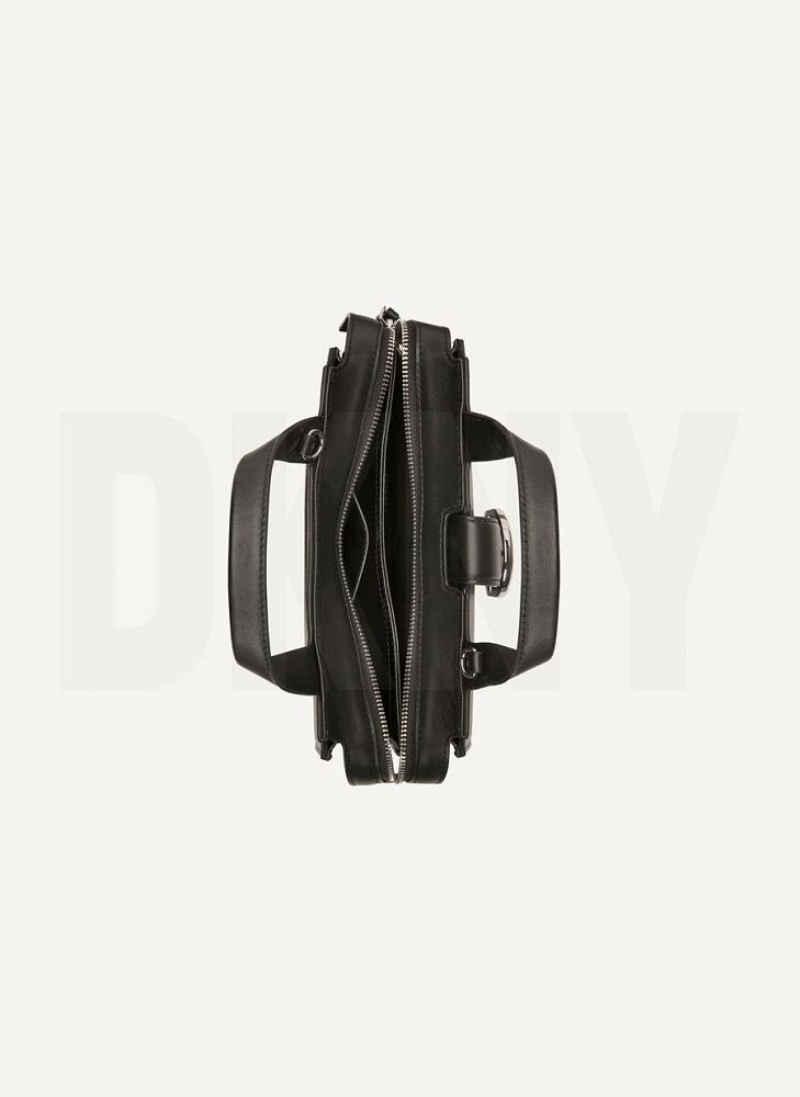 Black Women's DKNY Buckle Crossbody Bags | Australia-D0335