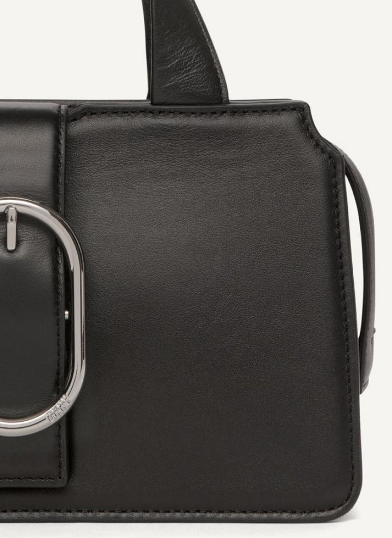 Black Women's DKNY Buckle Crossbody Bags | Australia-D0335
