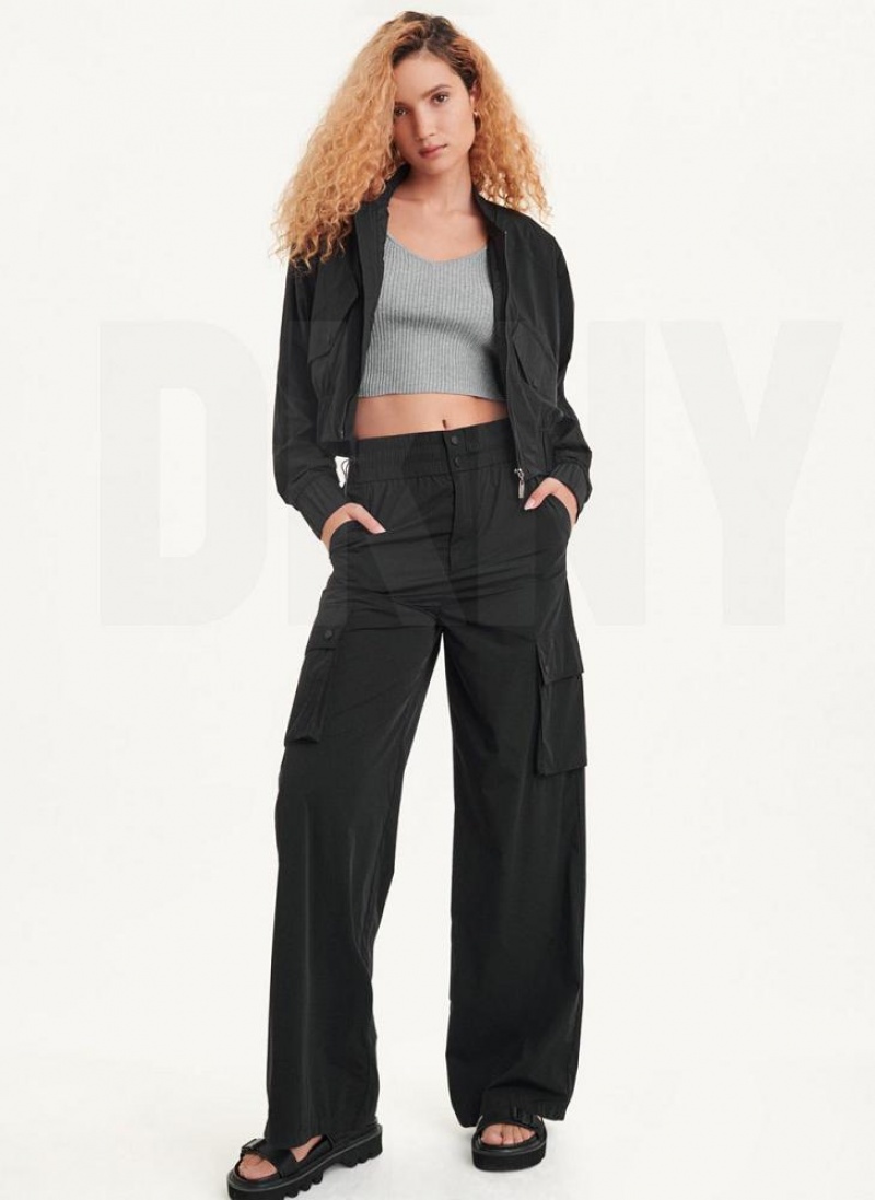Black Women's DKNY Cargo Trouser Jumpsuits | Australia-D1808