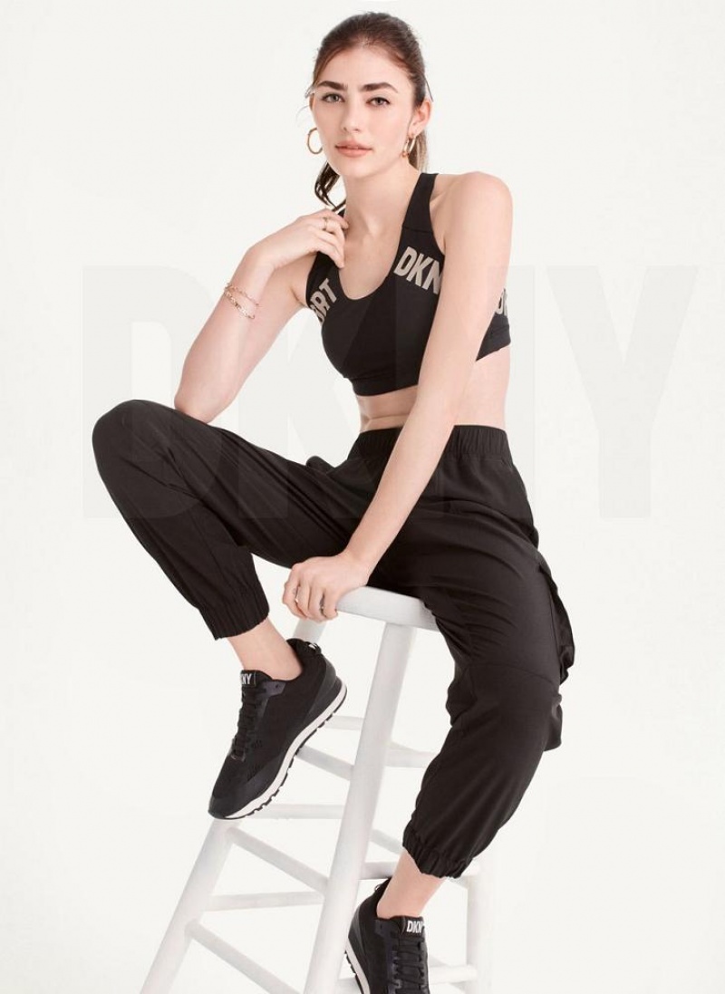 Black Women's DKNY Cargo with Pockets Joggers | Australia-D0134