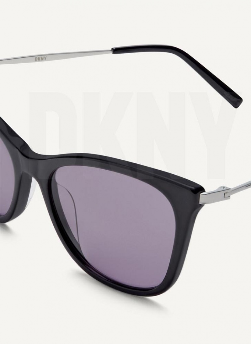Black Women's DKNY City Native Cat Eye Sunglasses | Australia-D0348