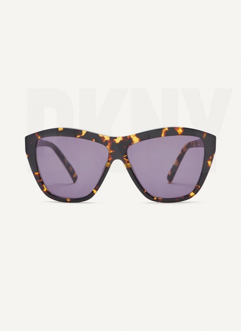 Black Women\'s DKNY City Native Modern Rectangle Sunglasses | Australia-D0717