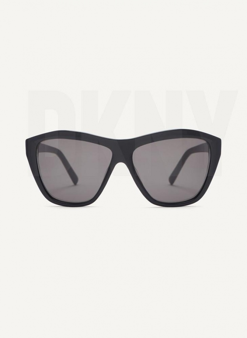 Black Women\'s DKNY City Native Modern Rectangle Sunglasses | Australia-D1130