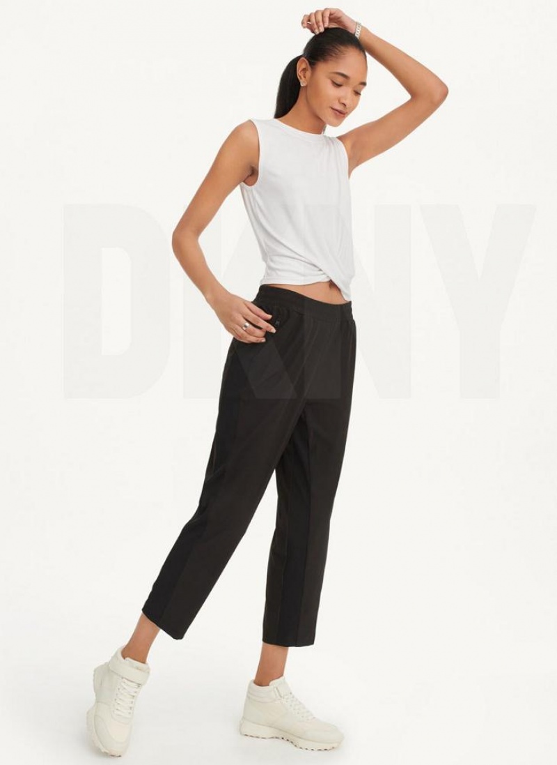 Black Women's DKNY Cropped Cigarette Pants | Australia-D0342