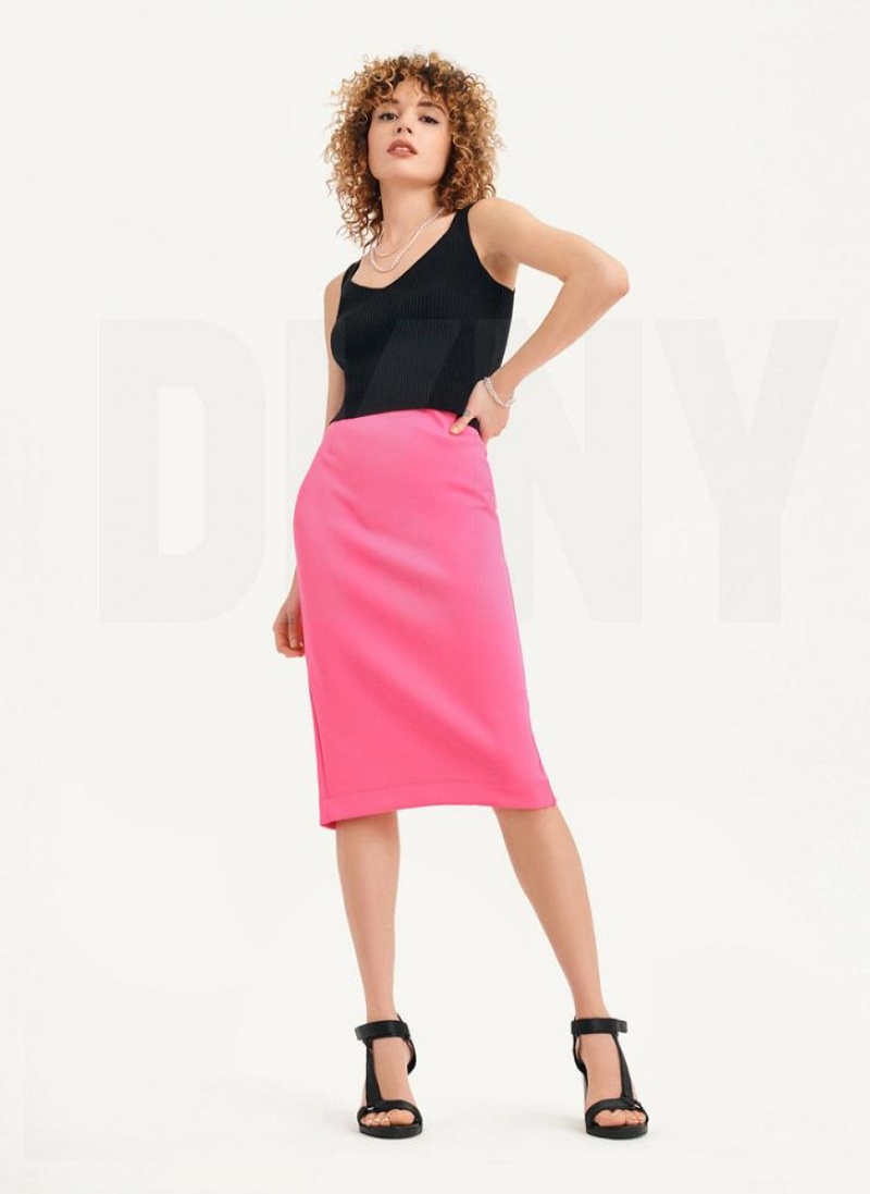 Black Women's DKNY Cropped Tank Tops | Australia-D1493