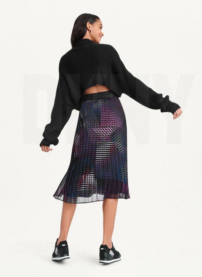 Black Women's DKNY Cropped Turtleneck Sweaters | Australia-D1378