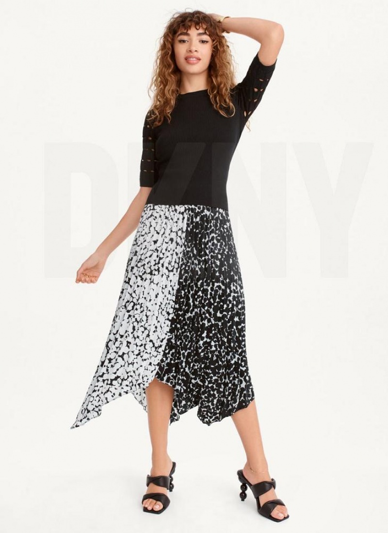 Black Women's DKNY Cut Out Sleeve Sweaters | Australia-D0789
