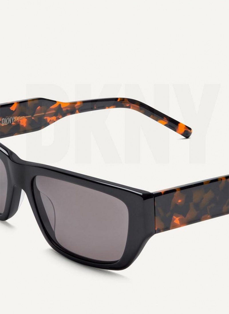 Black Women's DKNY DKNY Pride Rectangle Sunglasses | Australia-D0800
