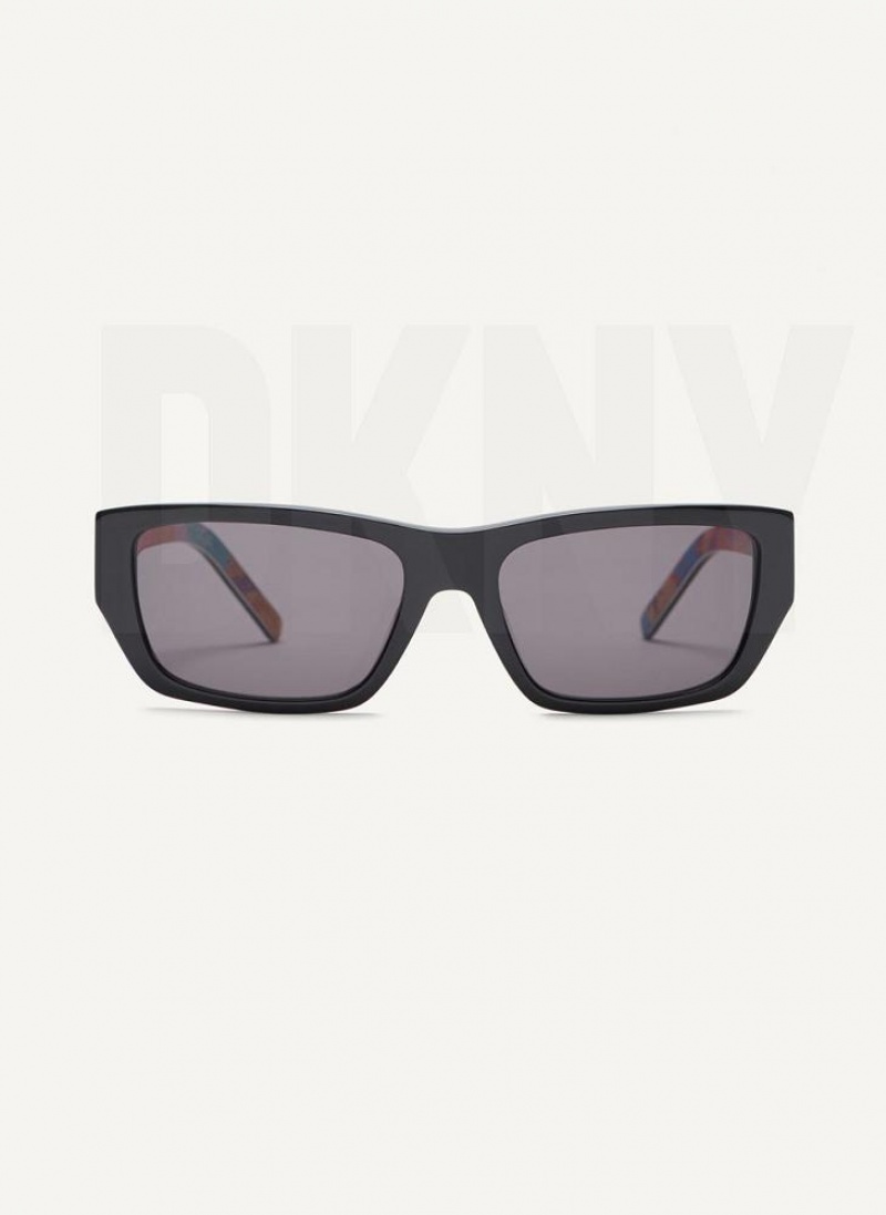 Black Women\'s DKNY DKNY Pride Rectangle Sunglasses | Australia-D1841