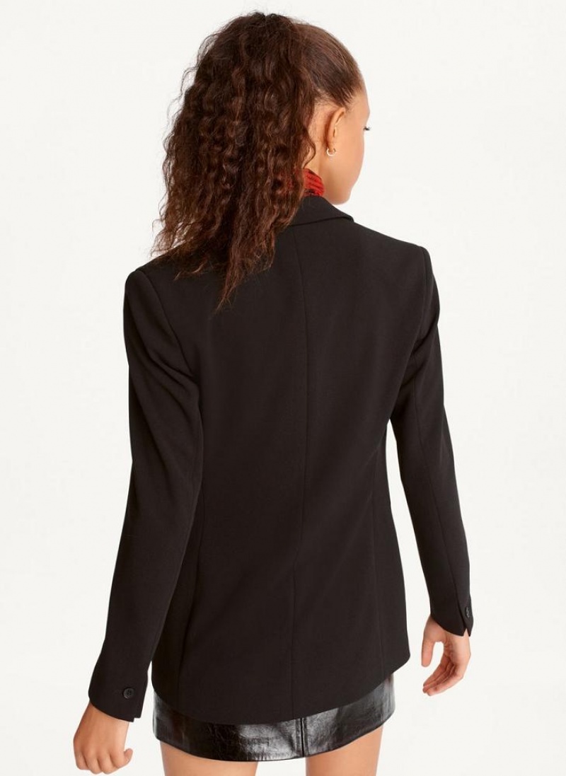 Black Women's DKNY Double Breasted Blazers | Australia-D1703