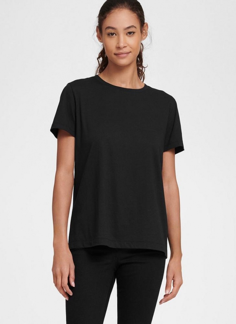 Black Women's DKNY Essential T Shirts | Australia-D1516