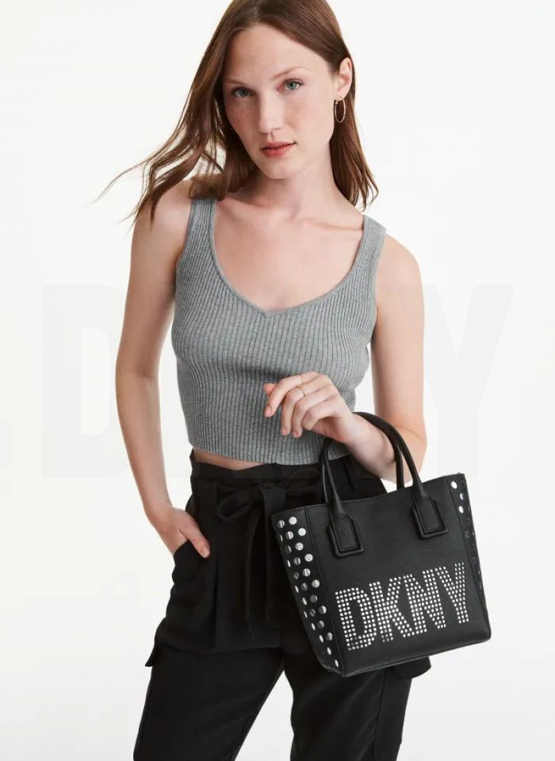Black Women's DKNY Essex Saffiano Small Tote Bags | Australia-D1463
