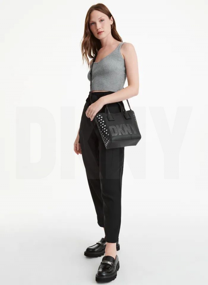 Black Women's DKNY Essex Saffiano Small Tote Bags | Australia-D1463