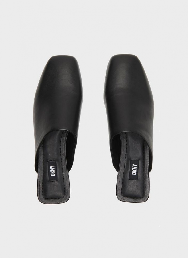 Black Women's DKNY Flat Slides | Australia-D0790