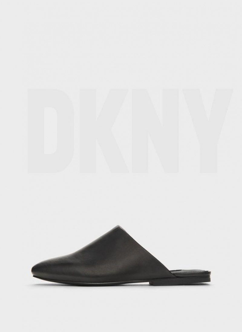 Black Women\'s DKNY Flat Slides | Australia-D0790