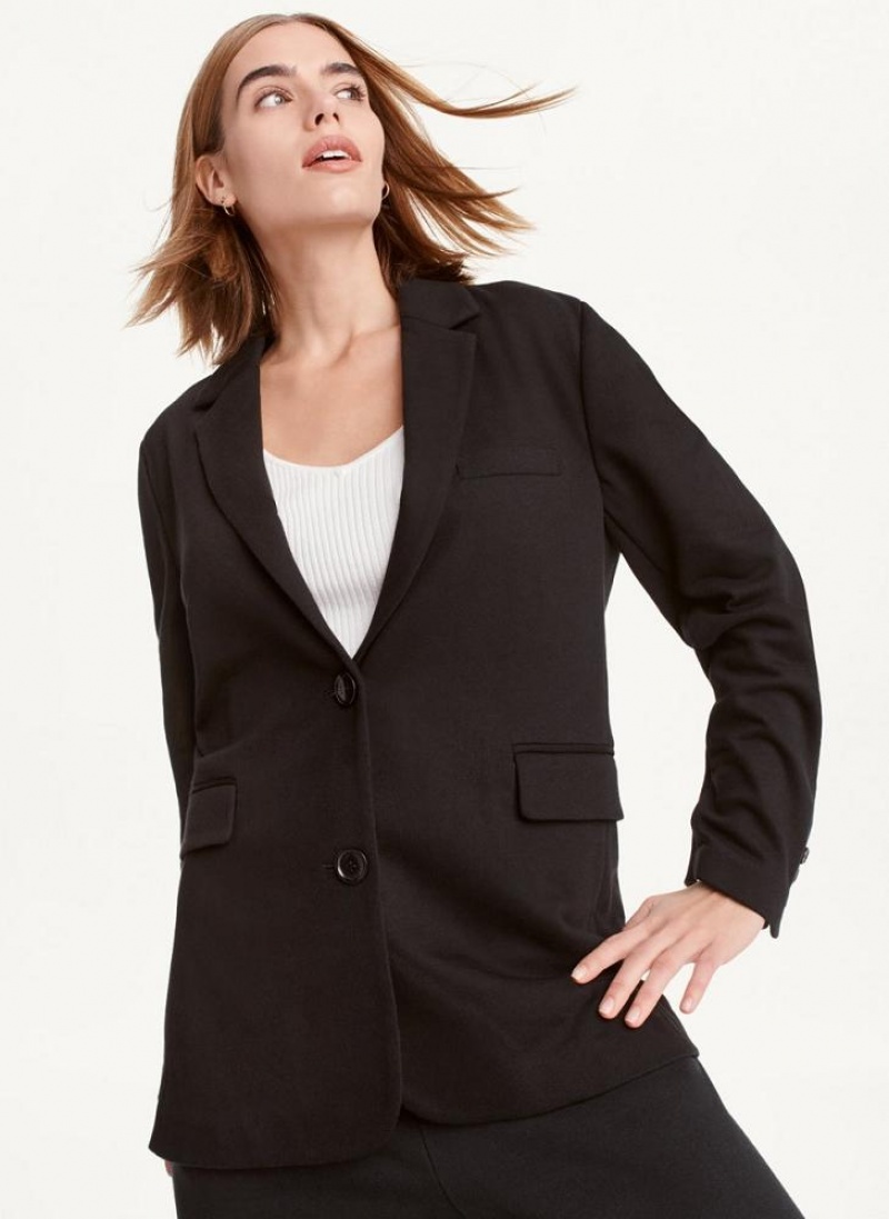 Black Women's DKNY French Terry Soft Blazers | Australia-D1372