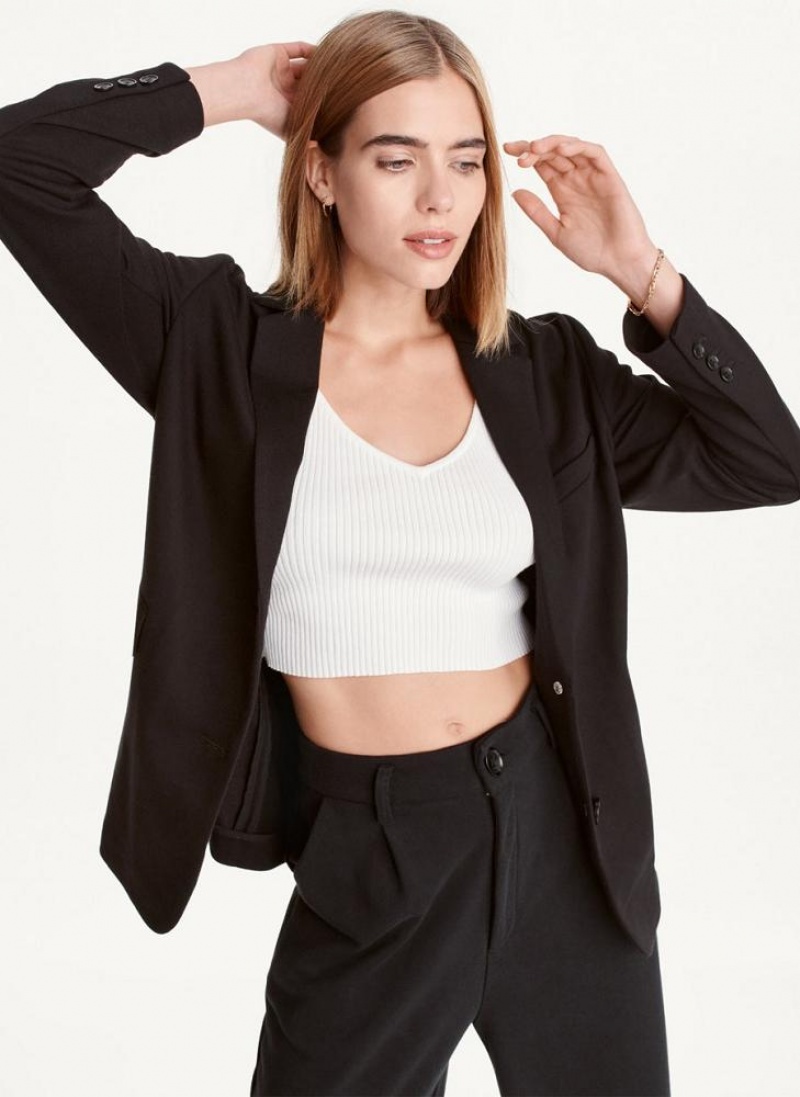Black Women\'s DKNY French Terry Soft Blazers | Australia-D1372