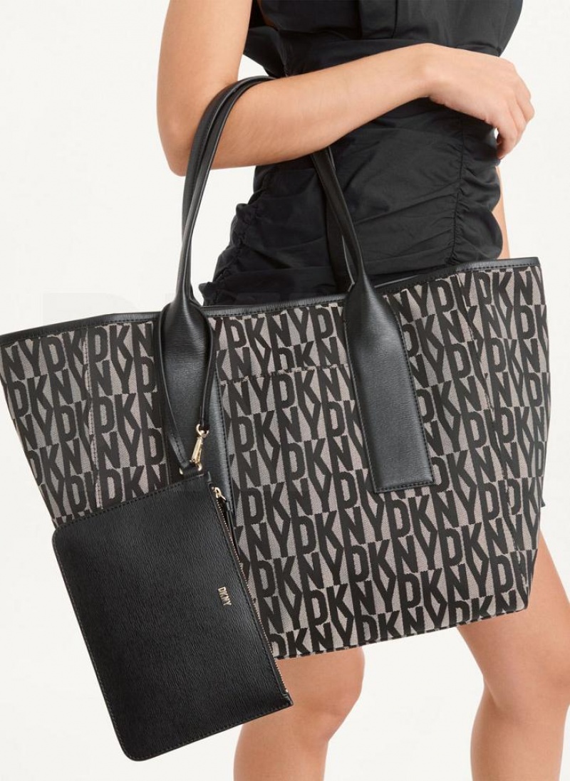 Black Women's DKNY Grayson Large Tote Bags | Australia-D0596