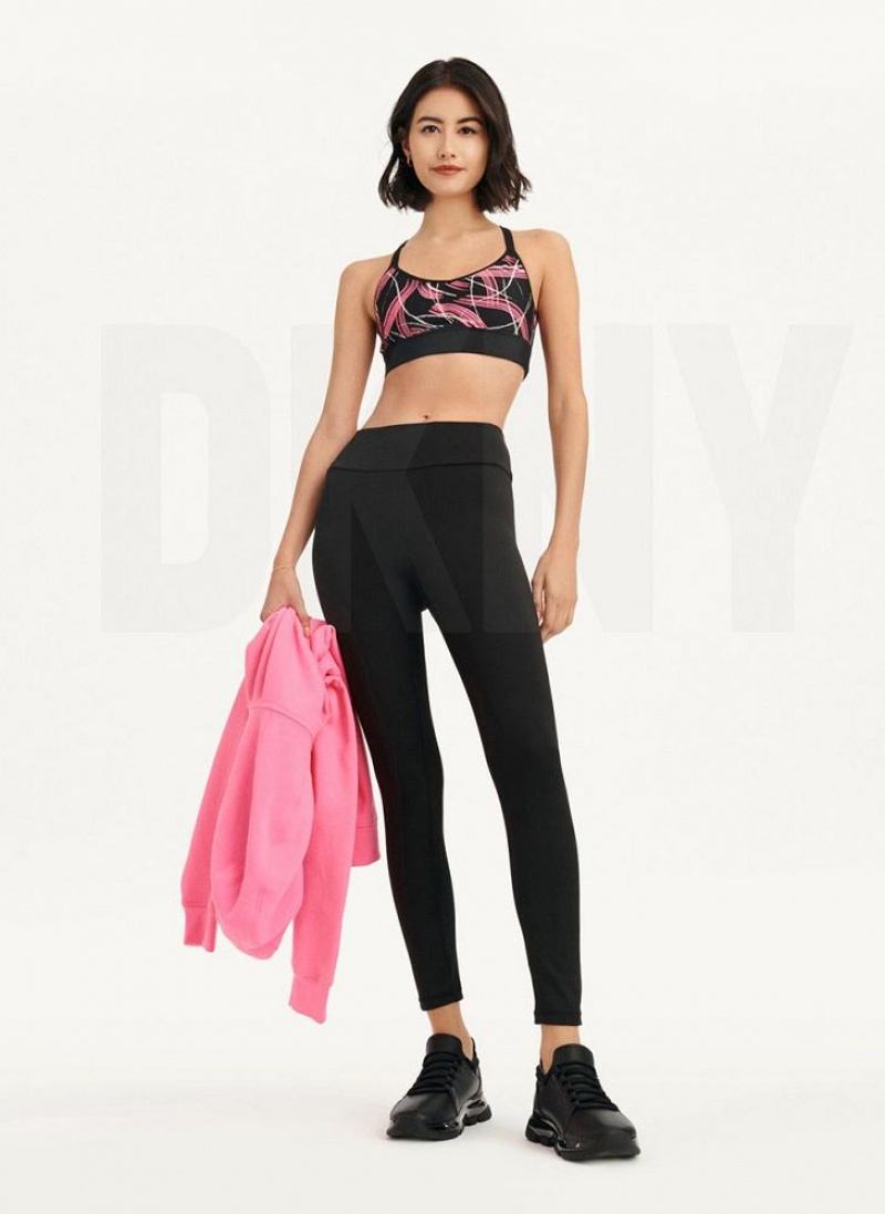 Black Women's DKNY High Waist 7/8 Tight Hug + Lift Tight Leggings | Australia-D1709