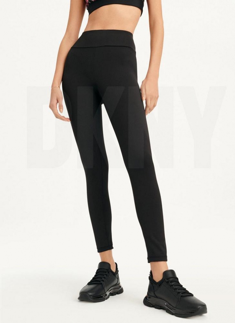 Black Women's DKNY High Waist 7/8 Tight Hug + Lift Tight Leggings | Australia-D1709