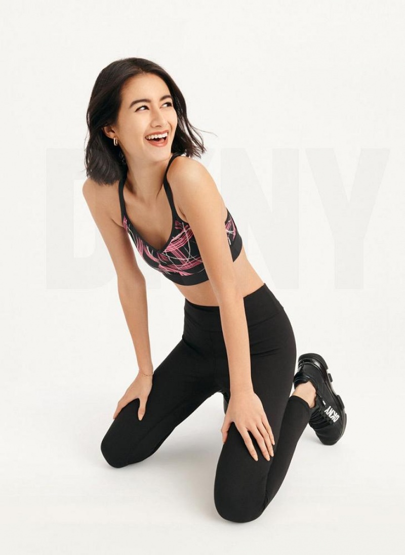 Black Women's DKNY High Waist 7/8 Tight Hug + Lift Tight Leggings | Australia-D1709