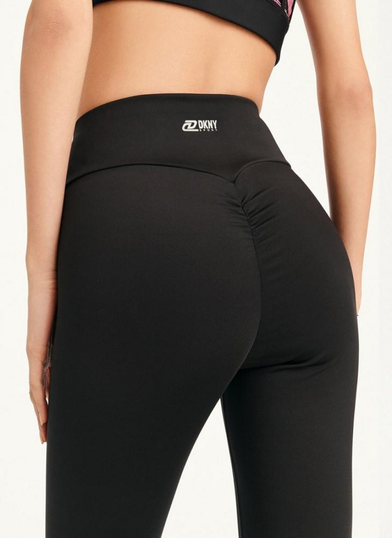 Black Women's DKNY High Waist 7/8 Tight Hug + Lift Tight Leggings | Australia-D1709