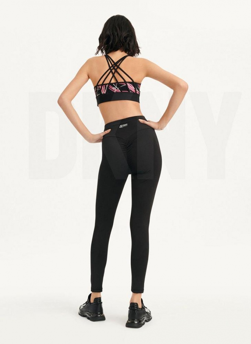 Black Women's DKNY High Waist 7/8 Tight Hug + Lift Tight Leggings | Australia-D1709