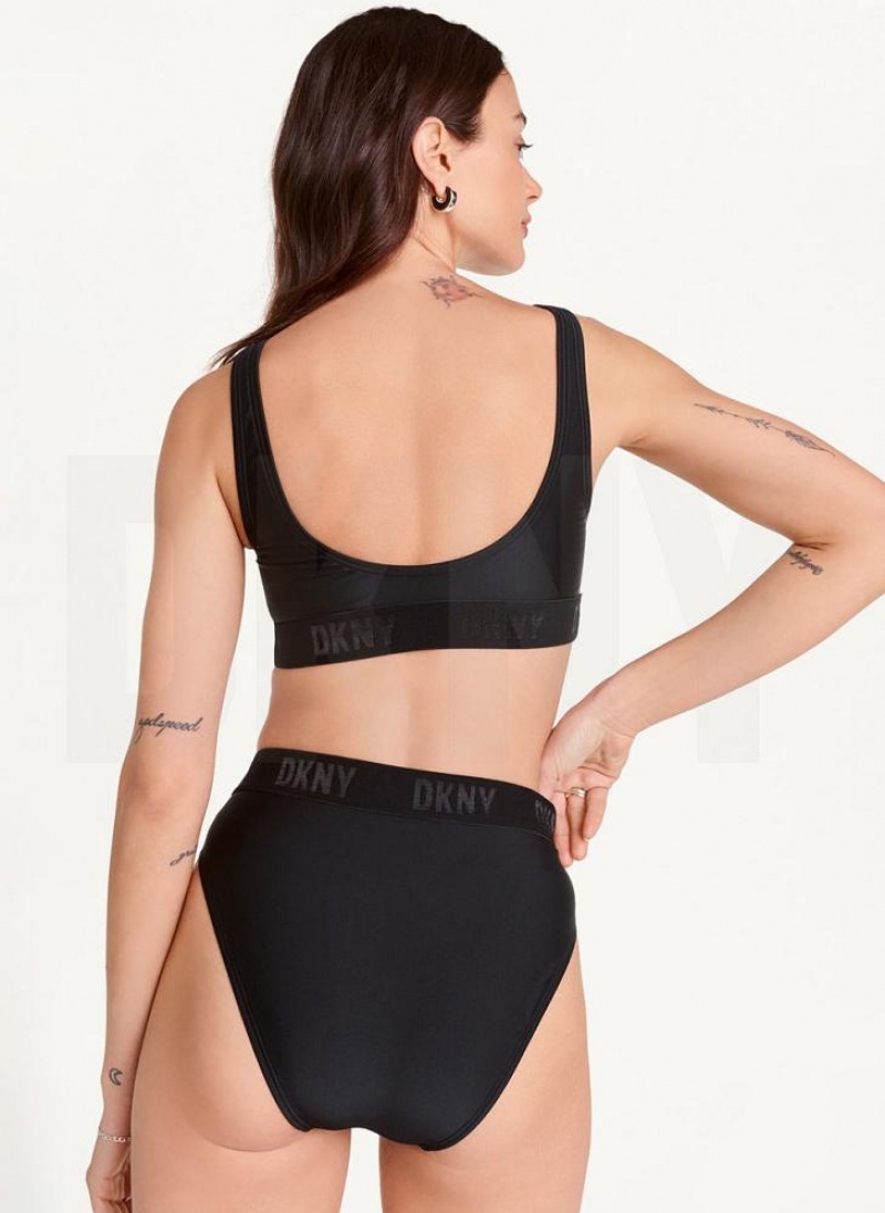 Black Women's DKNY High Waisted Bikini Bottom | Australia-D0417