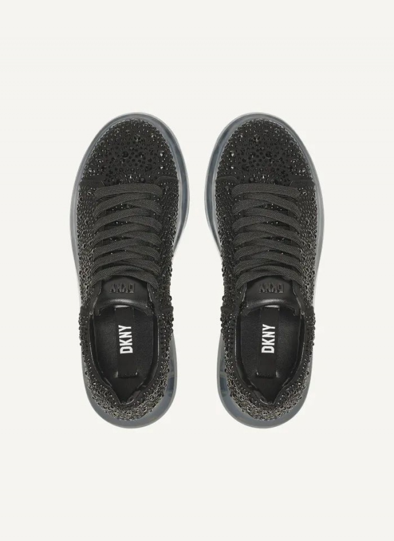 Black Women's DKNY Kandas Lace up Sneakers | Australia-D1897
