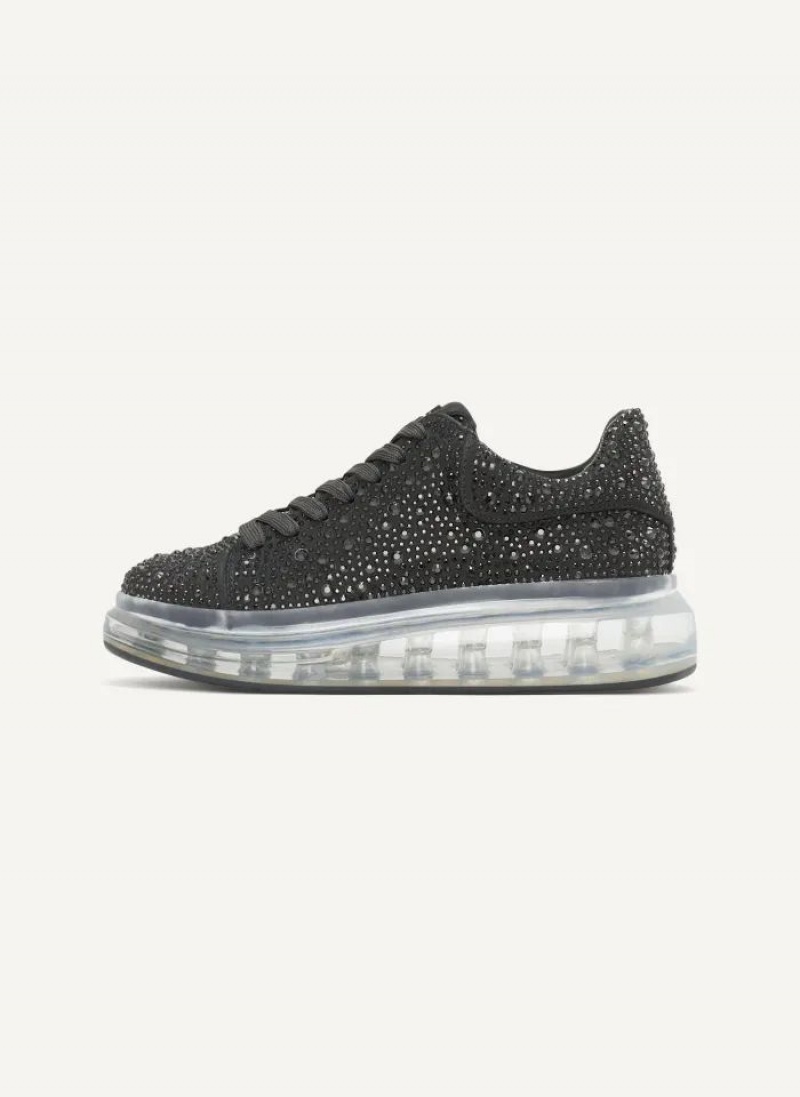 Black Women\'s DKNY Kandas Lace up Sneakers | Australia-D1897