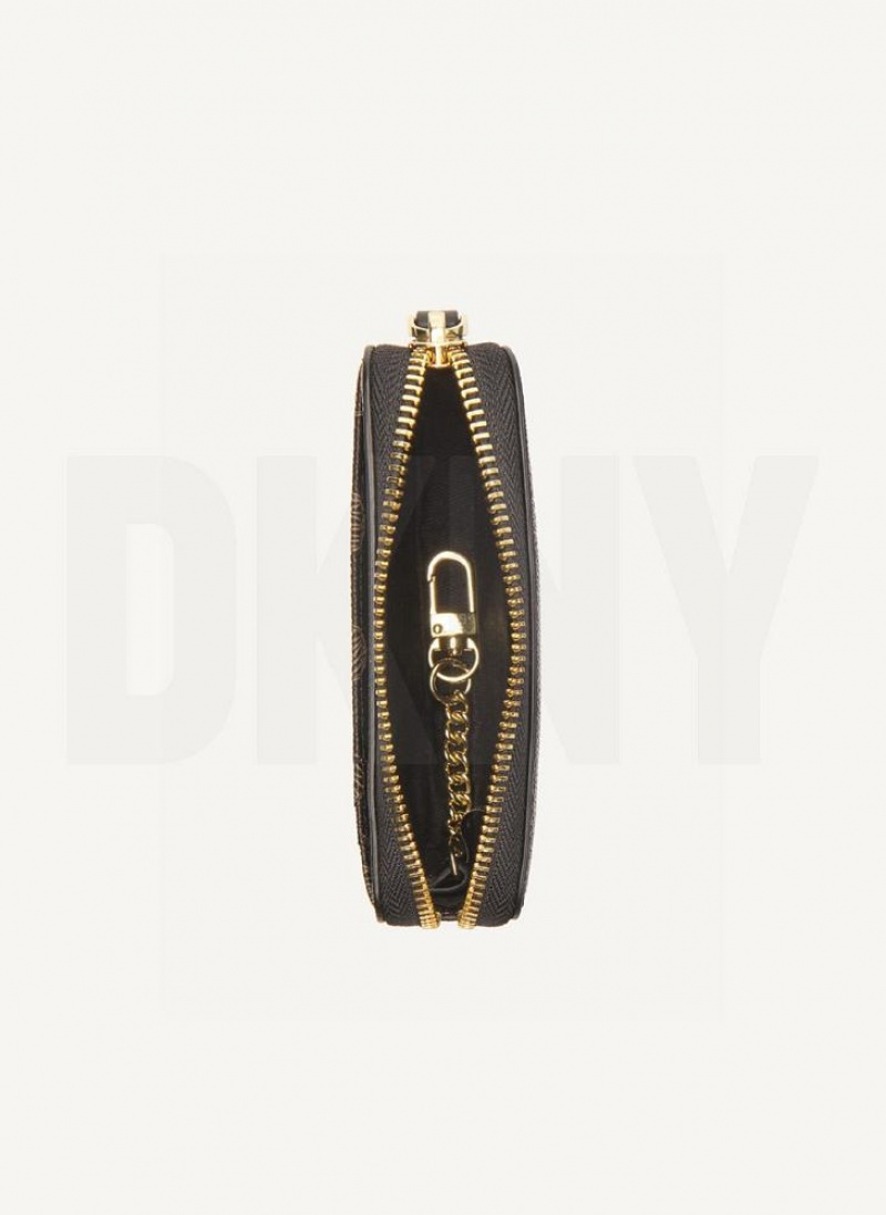 Black Women's DKNY Keyfob Cardcase - Logo Pvc Wallets | Australia-D0604