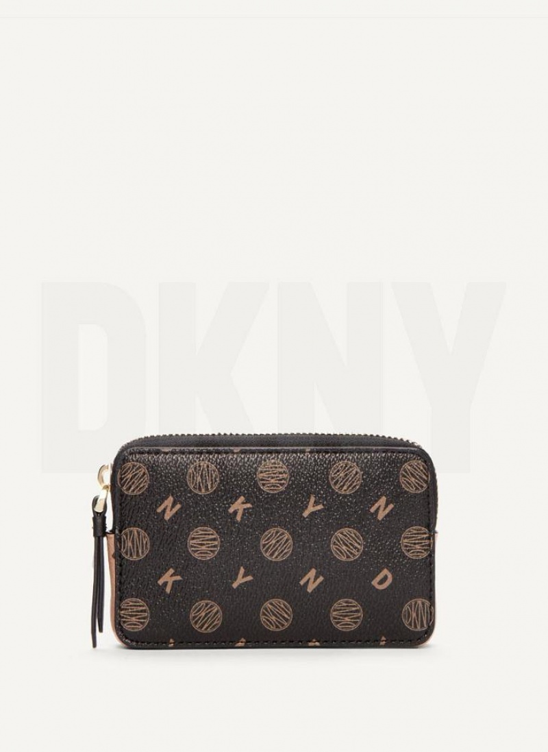Black Women\'s DKNY Keyfob Cardcase - Logo Pvc Wallets | Australia-D0604