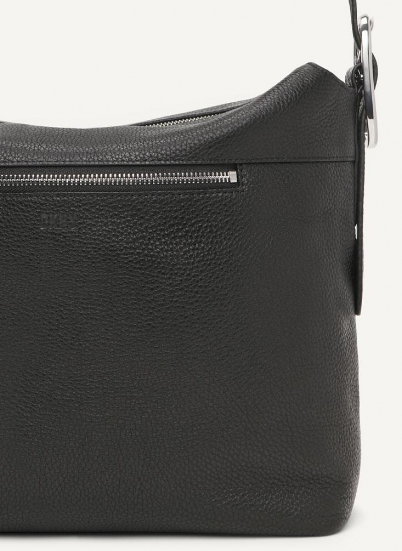 Black Women's DKNY Large Buckle Crossbody Bags | Australia-D0147