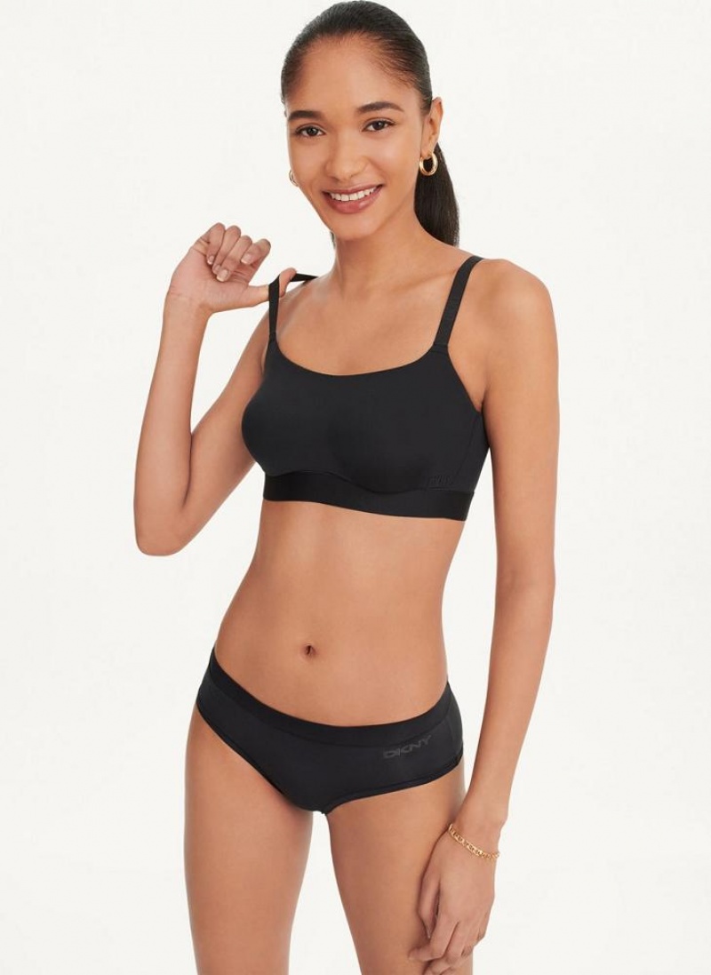 Black Women's DKNY Litewear Active Comfort Bras | Australia-D0456