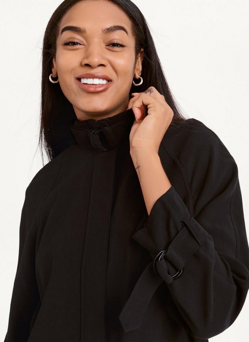Black Women's DKNY Long Sleeve Jackets | Australia-D1200