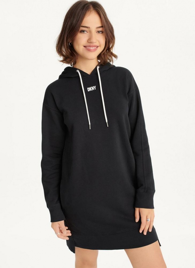 Black Women\'s DKNY Long Sleeve Sneaker Dresses | Australia-D0459