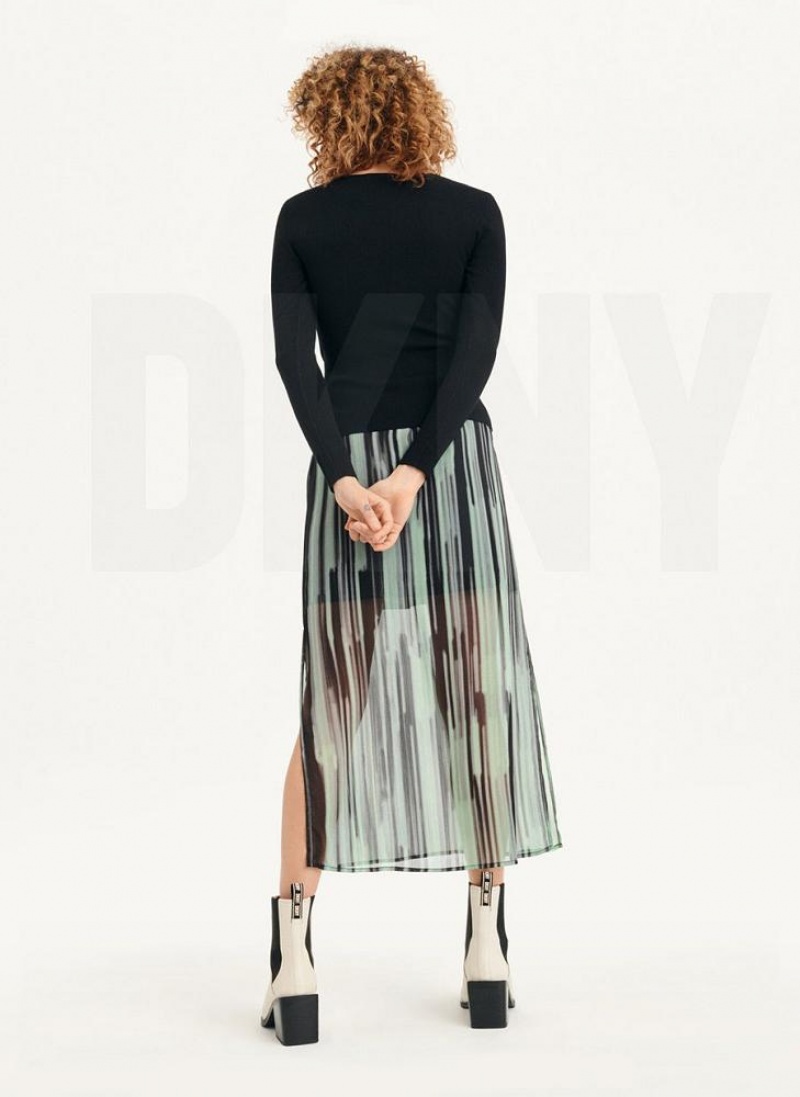 Black Women's DKNY Long Sleevewrap Cut Out Sweaters | Australia-D0595