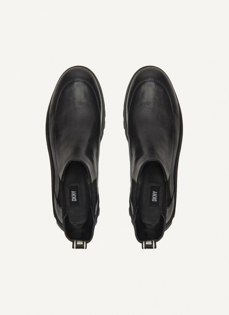Black Women's DKNY Lug Sole Chelsea Boots | Australia-D1054