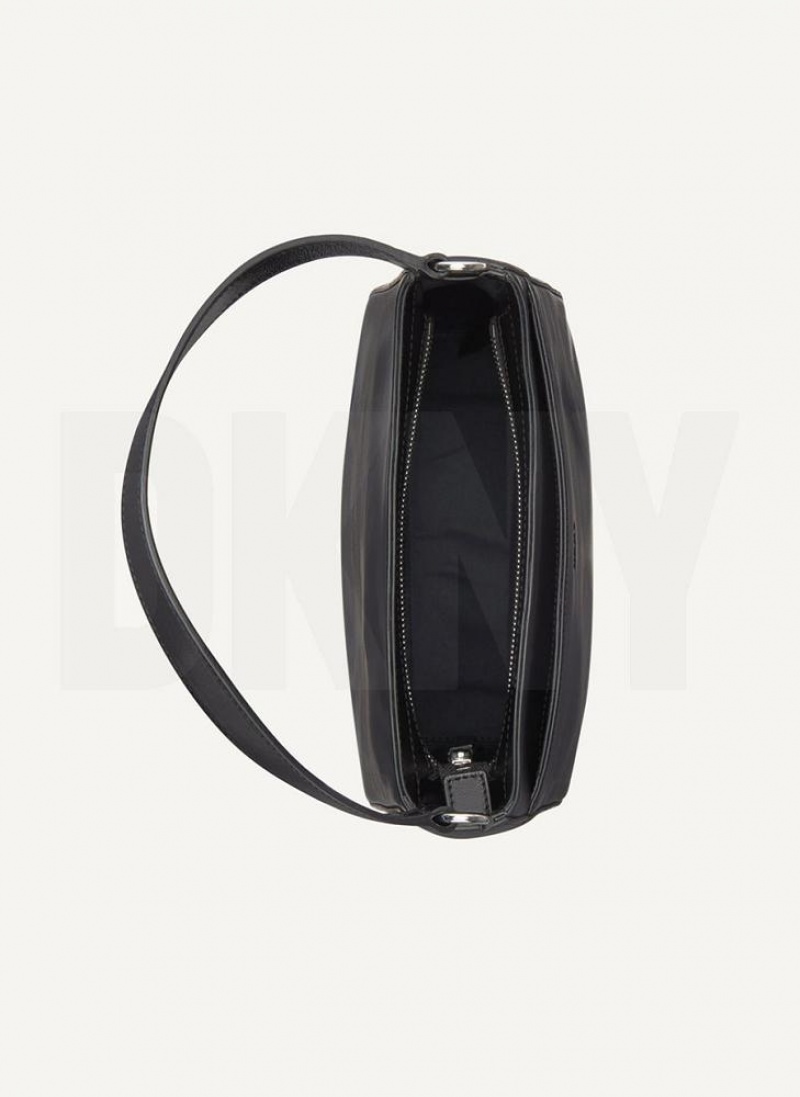 Black Women's DKNY Medium Shoulder Bags | Australia-D0959