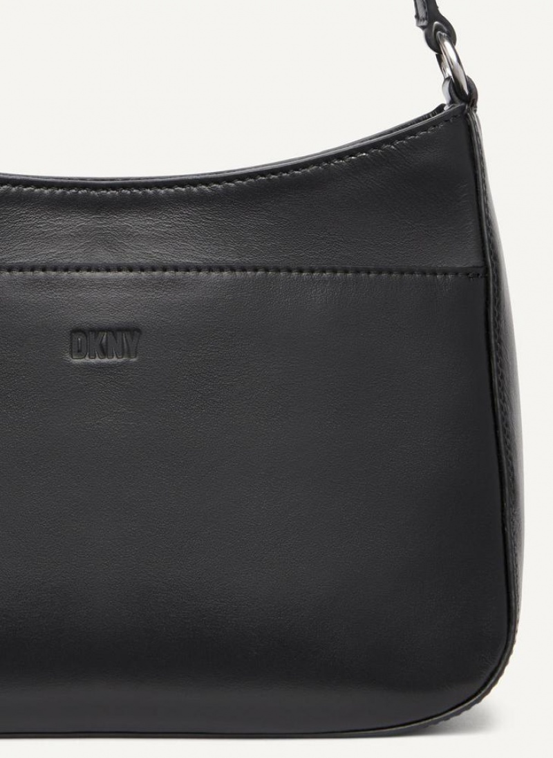 Black Women's DKNY Medium Shoulder Bags | Australia-D0959