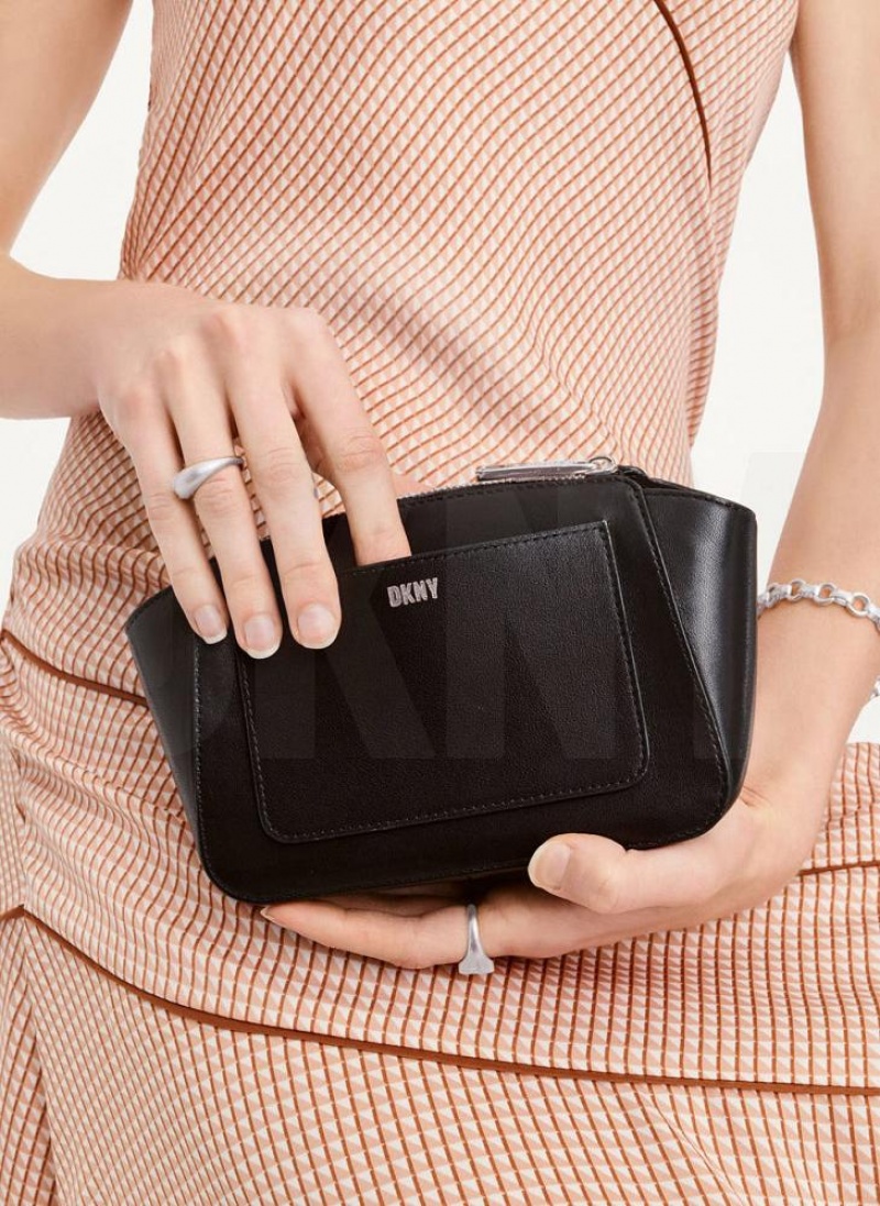 Black Women's DKNY Mini Dome Crossbody Bags | Australia-D0568