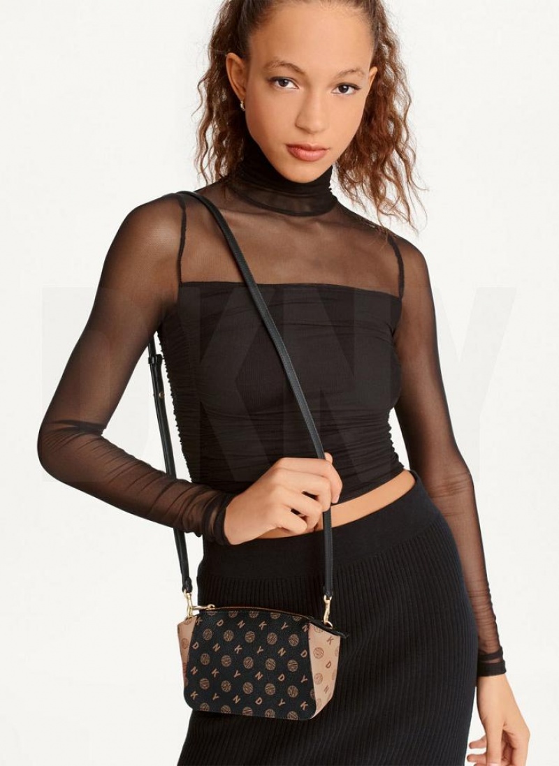 Black Women's DKNY Mini Dome Crossbody Bags | Australia-D0406
