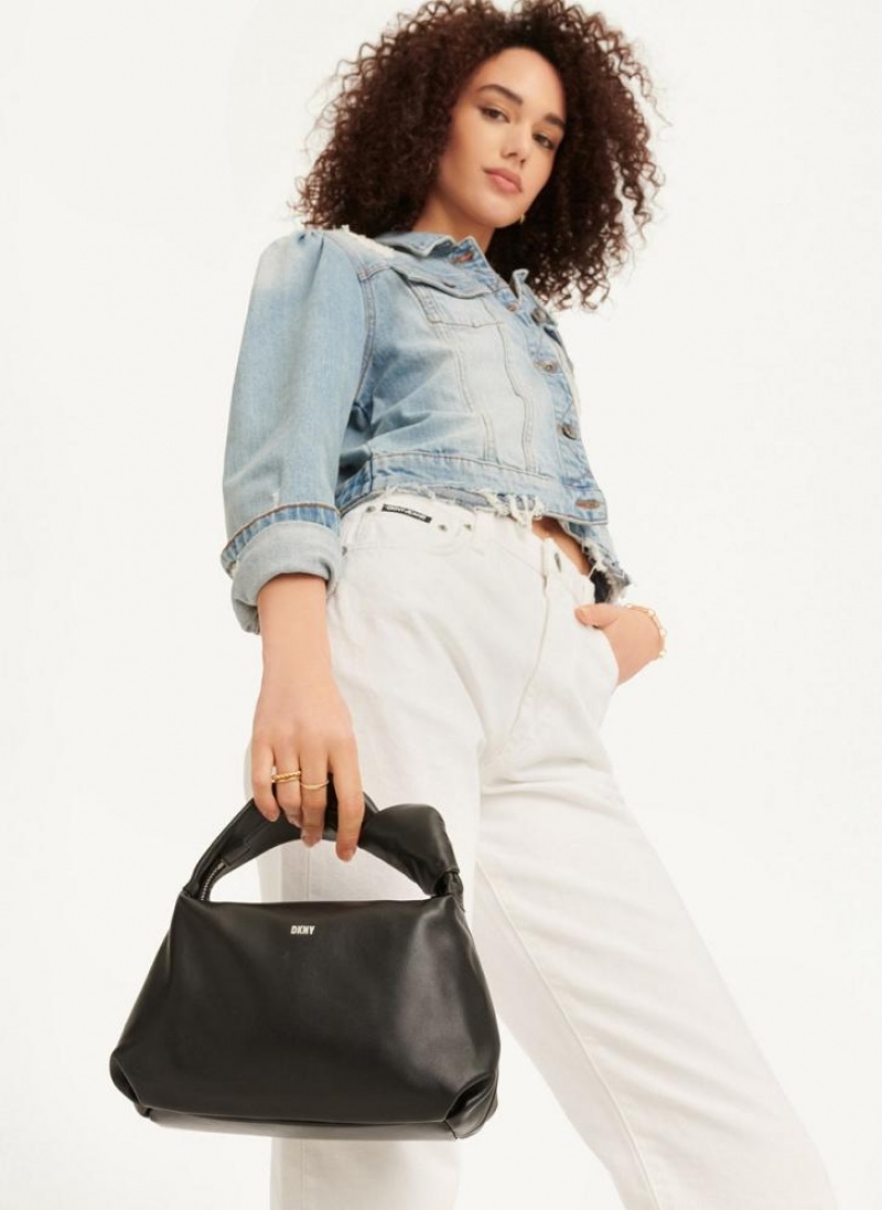 Black Women's DKNY Mini Modernist Knot Tote Bags | Australia-D1459