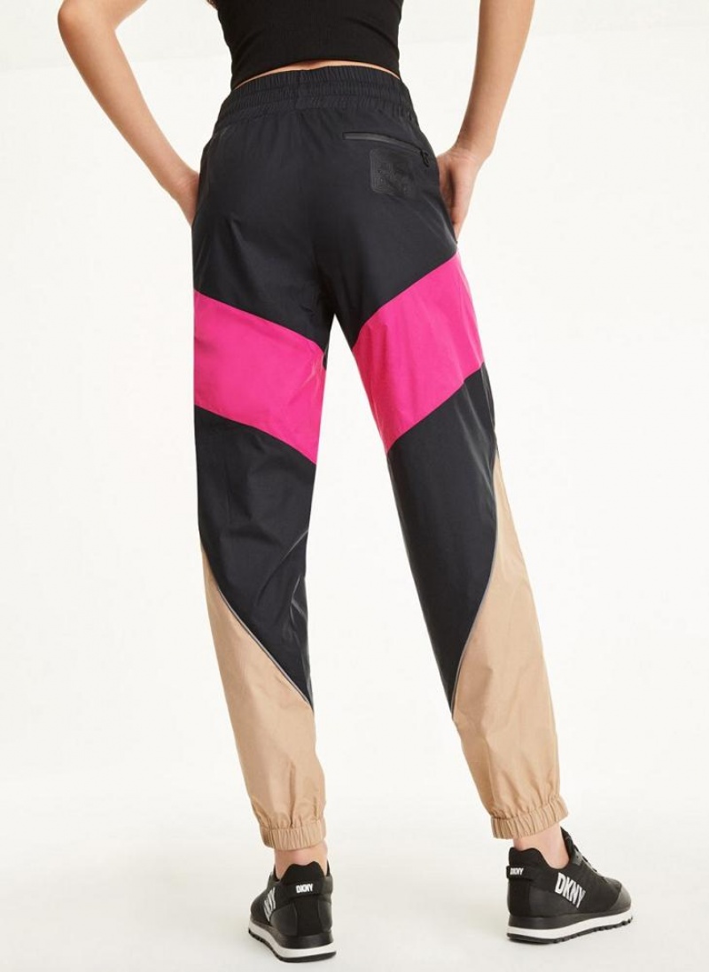 Black Women's DKNY Mini Rip-Stop With Reflective Piping Pants | Australia-D0403