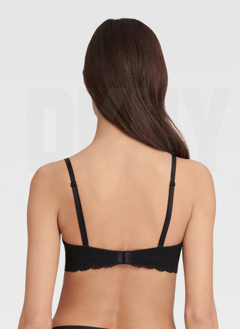 Black Women's DKNY Modern Lace Strapless Bras | Australia-D0827